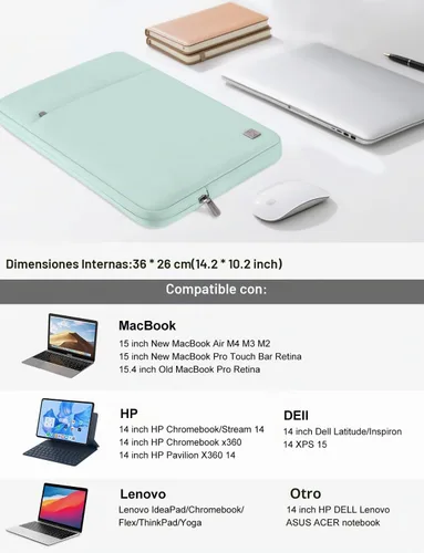 Vista 2 de DOMISO Funda para Laptop Funda Protectora Compatible con MacBook Air M4/A3241 2025 de 15 pulgadas, M3/A3114, M2/A2941, MacBook Pro A1990 A1707 de 15