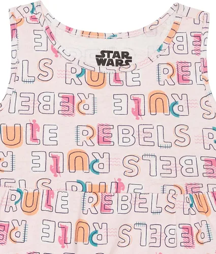 Vista 3 de Tienda Essentials Disney Marvel Star Wars - Vestidos de punto sin mangas para niñas y niños pequeños, paquete de 2