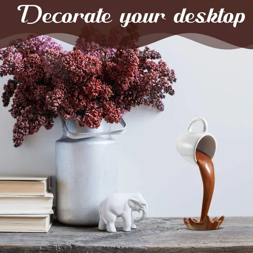 Vista 3 de Jetec Taza de Café Flotante que se Derrama, Taza Mágica de Café que se Vierte, Taza de Café Divertida, Noveldad, Escultura de Arte de Decoración