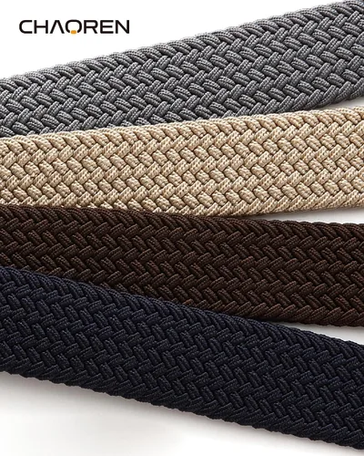 Vista 3 de CHAOREN Cinturón elástico para hombre, paquete de 2 - Cinturones trenzados de 1 3/8" para golf para hombres - Elástico casual para pantalones y jeans