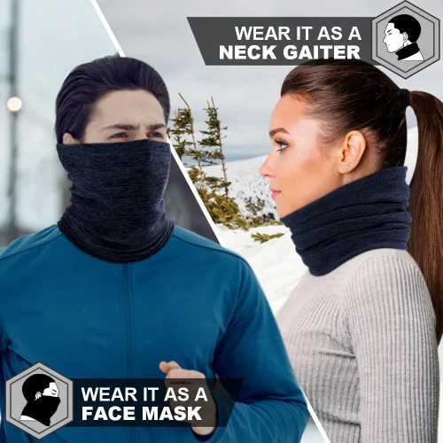 Vista 5 de WTACTFUL - Bufanda cubrebocas de forro polar suave y abrigado para el clima frío y deportes al aire libre