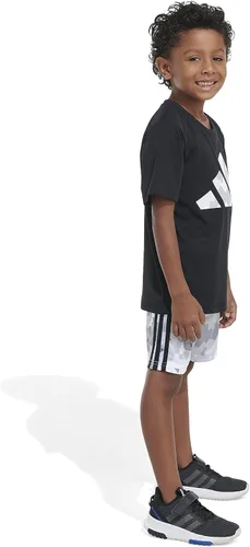 Vista 6 de adidas boys Short Sleeve Poly Tee & Camo All Over Print Short Set