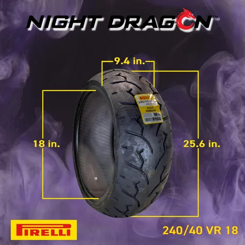 Vista 2 de Pirelli Night Dragon 240/40VR18 M/C 79V TL Cruiser - Neumático trasero de motocicleta - tracción y manejo superiores para cruceros de alto