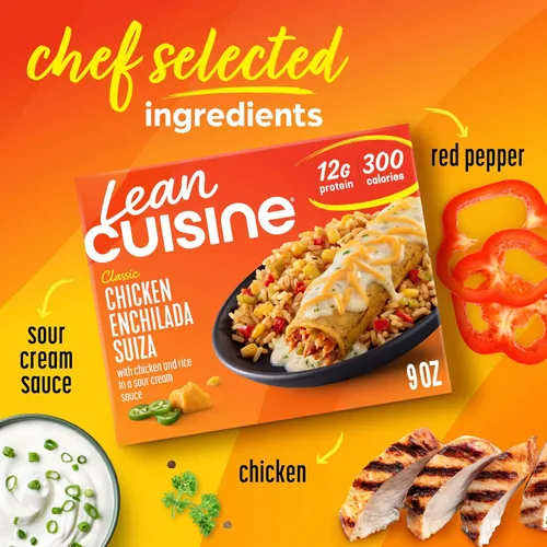 Vista 5 de Lean Cuisine Comida congelada de pollo con enchilada suiza, comida de microondas Comfort Cravings, cena de pollo y arroz congelado, cena congelada