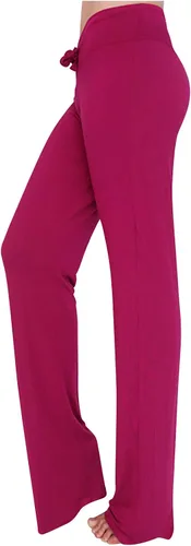 Vista 4 de LRMQS Leggings de yoga de pierna ancha para mujer, con cordón elástico, cintura alta, para gimnasio, deportes, pantalones de entrenamiento