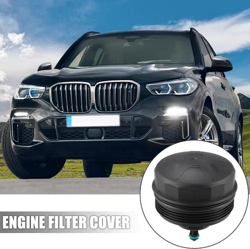 Vista 2 de X AUTOHAUX Cubierta negra del casquillo del filtro del motor del aceite del coche para BMW 128i 135i 228i 320i 328i 335i X1 X3 11-42-7-525-334
