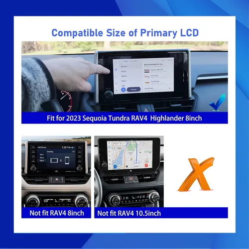 Vista 3 de Sequoia 2023 Protector de pantalla para Toyota RAV4 Sequoia Highlander Tundra 2023 Protector de pantalla táctil de 8 pulgadas, accesorios RAV4