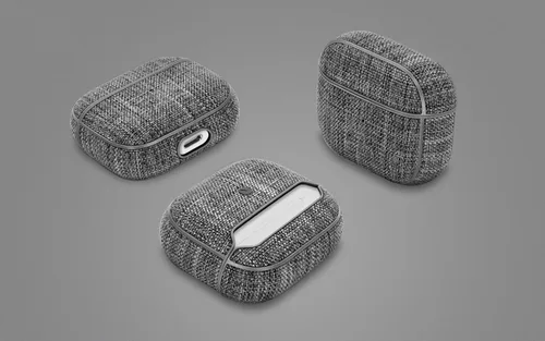 Vista 6 de Incase Funda para Airpods Woolenex - Funda para Airpod de 3ª generación, duradera, ligera y protectora con tela de primera calidad, diseño Asfalto