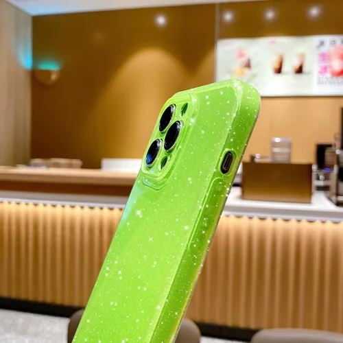 Vista 6 de OWLSTAR Bonita funda con purpurina para iPhone 12 Pro de 6.1 pulgadas, funda protectora delgada y brillante para mujeres y niñas (verde brillante)