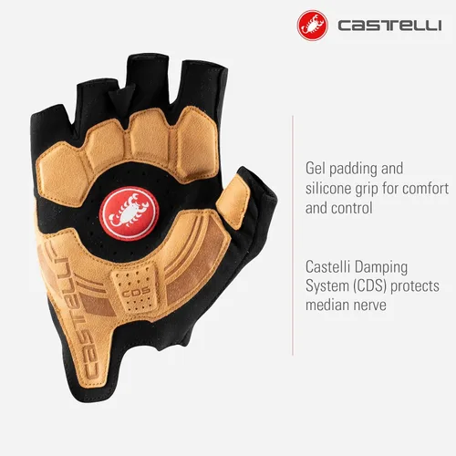 Vista 3 de Castelli Guantes Rosso Corsa Pro V para hombre para ciclismo de carretera y grava l