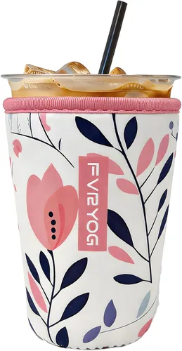 Vista 10 de Fundas de neopreno reutilizables aisladas para café helado, fundas para tazas de café helado, fundas para bebidas heladas y calientes