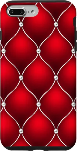 Vista 12 de Red Ombre Quilted Bling Funda para iPhone 17