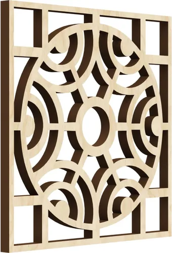 Vista 14 de Walton Paneles de pared decorativos de madera con calado, pequeños, 11 3/8 pulgadas de ancho x 11 3/8 pulgadas de alto x 1/4 pulgadas de alto, nogal