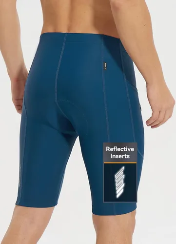 Vista 2 de BALEAF Pantalones cortos de ciclismo acolchados de licra para ciclismo de carretera MTB con bolsillos acolchados con cremallera UPF 50+