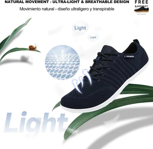 Vista 7 de Geweo Zapatos minimalistas unisex Suela sin caída Puntera ancha Comodidad más flexible Movimiento natural en forma de pie Zapatos deportivos