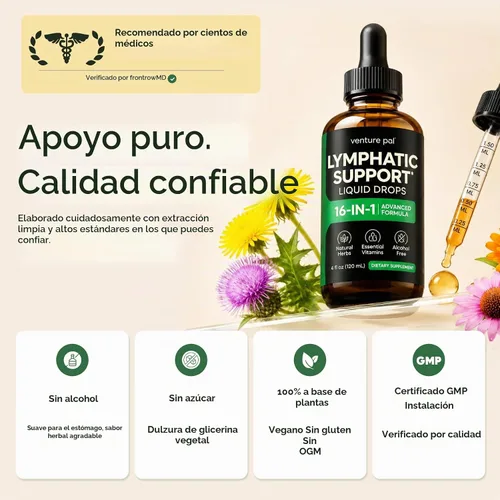 Vista 7 de Venture Pal Gotas de drenaje linfático, en el Go-4fl oz