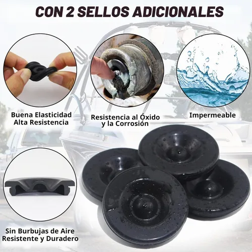 Vista 2 de 2 piezas Tapas Antipolvo de Cubo de Remolque de 1.98'', Tapas de Copa Antipolvo de Cojinete de Eje de Remolque, Cubiertas de Grasa y Tapones de Goma