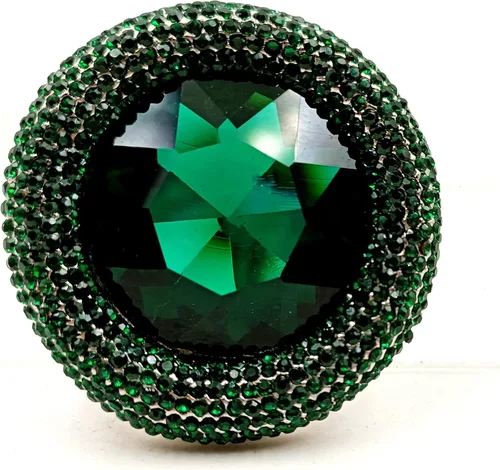 Vista 5 de DREAMLANDSALES Glitter Wide Pave Round Stone Shaped Brooch Rhinestone Pin