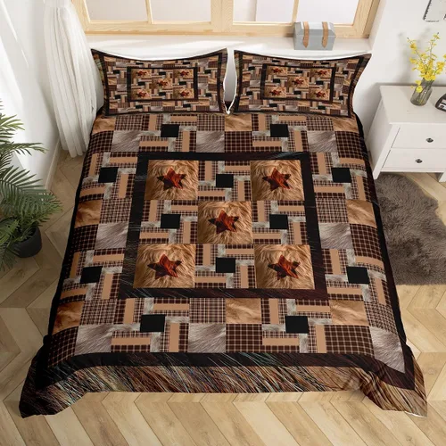 Vista 25 de Juego de ropa de cama de piel de vaca para niños y niñas, funda de edredón con estampado de estrellas de piel de vaca occidental, funda de edredón
