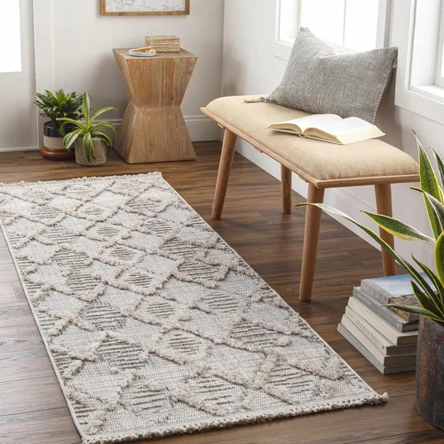 Vista 19 de Hauteloom Aria - Alfombra para sala de estar y dormitorio, con borde geométrico de medallón de diamante, envejecida, bohemio, transicional, tribal