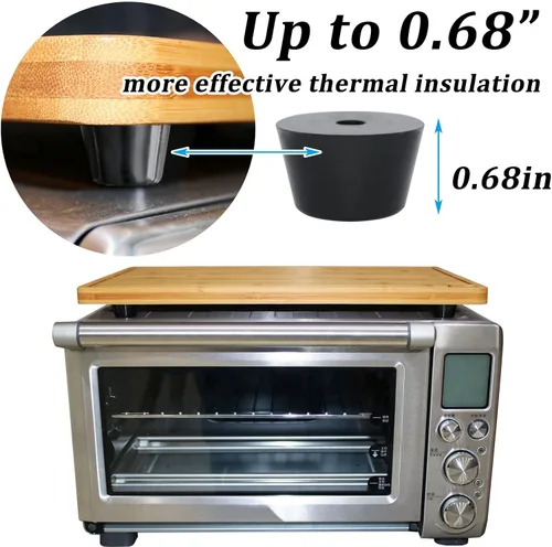 Vista 2 de Tabla de cortar para horno inteligente Breville Cubierta superior de estufa de bambú resistente al calor Bloque de carnicero para BOV800XL BOV845BSS