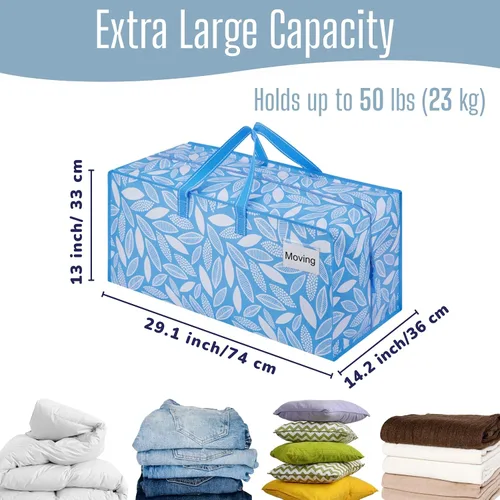 Vista 57 de VENO Paquete de 6 bolsas de mudanza resistentes con correas de mochila, cremalleras y asas, bolsas de embalaje extragrandes para artículos
