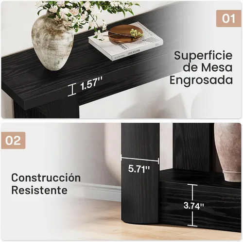 Vista 4 de Tribesigns Mesa consola moderna de 63 pulgadas, mesa de sofá larga estrecha