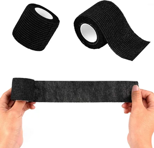Vista 6 de Paquete de 12 vendajes cohesivos autoadhesivos de 2 pulgadas x 5 yardas, cinta de primeros auxilios, cinta autoadhesiva elástica, atlética, cinta