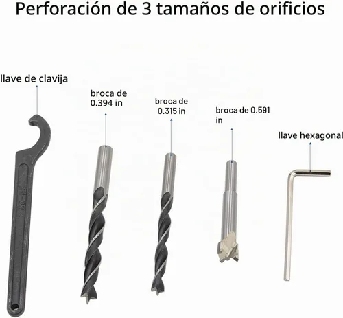 Vista 3 de Evwoge - Kit de herramientas de localización de perforación para carpintería de aleación de aluminio, agujero de bolsillo, sistema de taladro