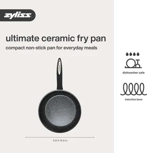 Vista 8 de Zyliss Ultimate Ceramic Cookware - Sartén antiadherente para una preparación saludable de comidas, de calentamiento rápido y fácil de limpiar