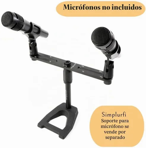 Vista 4 de Soporte de Micrófono de Matriz Estéreo con Espaciado con Marcas Graduadas - Sostiene 2 Micrófonos - Soporte de Barra en T para Micrófono X-Y y ORTF