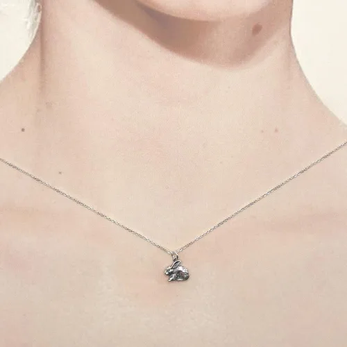 Vista 2 de KEVIN N ANNA Sterling Silver Small Rabbit Charm Necklace, 18