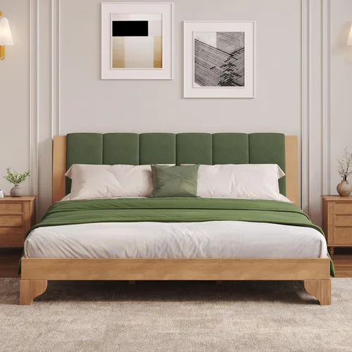 Vista 32 de VilroCaz Cama de plataforma multifunción tamaño twin con escritorio y estante de almacenamiento al final de la cama, marco de cama de plataforma