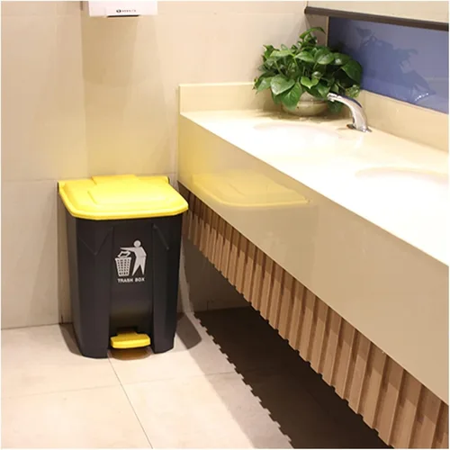Vista 6 de Garbage bin Kitchen Trash Can Trash Bin,Garbage Container ?with Lid,for Indoor, Outdoor or Commercial Use, 6.6 Gallon Trash Can,Gris