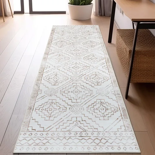 Vista 20 de jinchan - Tapete de pasillo marroquí de 2 x 6 pies con líneas, bohemio, lavable, para cocina, suave, geométrico, de lana sintética, antideslizante