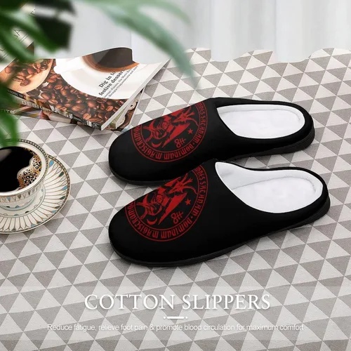 Vista 5 de Zodiac Baphomet - Pantuflas de algodón para mujer, de espuma viscoelástica, lavables, antideslizantes, para casa