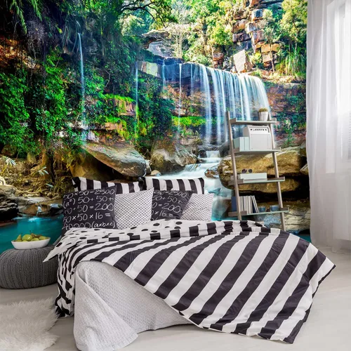 Vista 15 de Papel tapiz de tela de techo con nubes doradas, para sala de estar, dormitorio, baño, moderno, para niños y niñas, habitación de niños, mural grande