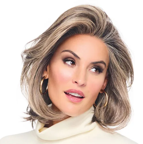 Vista 13 de Raquel Welch Flying Solo - Peluca para niños, 100% atada a mano por ropa de pelo, gorra pequeña promedio, RL10/12 castaño iluminado por el sol
