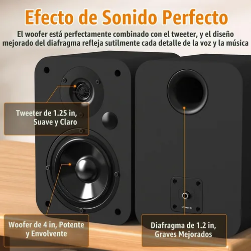Vista 2 de BESTISAN - Altavoces Bluetooth para estantería, altavoces de computadora