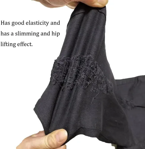 Vista 4 de Andongnywell - Pantalones de mezclilla ajustados para mujer, talla grande, elásticos, desgastados, rasgados, cintura alta, con agujeros destruidos