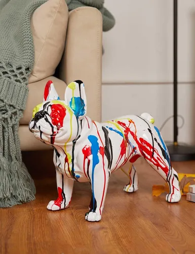 Vista 7 de Estatua de Bulldog Escultura Decoración Moderna Estatua de Animal Estatua Regalos para el Hogar Centro de Mesa Artesanías Polyresin Arts 19.7 in