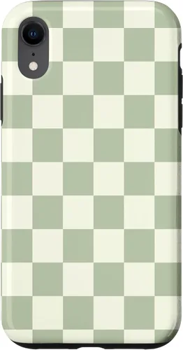 Vista 25 de Funda clásica Checkered Checker Checkerboard Light Sage Green para iPhone 17