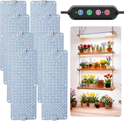 Vista 12 de Luces de Crecimiento de Panel Ultrafino de Espectro Completo de 24W, 384 LEDs Luz de Crecimiento de Plantas para Plantas de Interior con Función