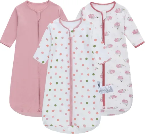 Vista 14 de Saco de dormir de manga larga, bolsa de dormir para bebé 100% algodón de 0-18 meses, manta vestible súper suave, saco de dormir para niños pequeños