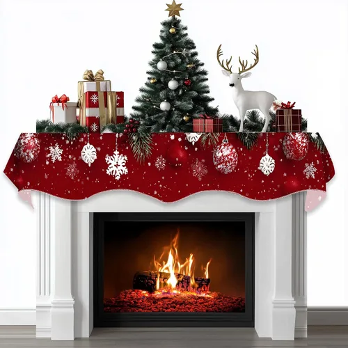 Vista 26 de BVBOX Bufanda Decorativa para Repisa de Chimenea Navideña, Cubierta Corredor para Repisa de Chimenea de Navidad e Invierno