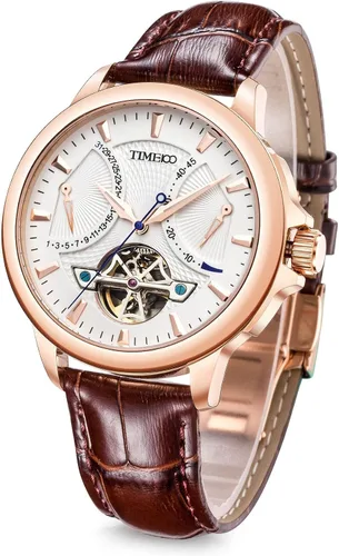 Vista 2 de TIME100 Relojes de pulsera analógicos automáticos para hombres y mujeres de cuarzo impermeables juego de 2