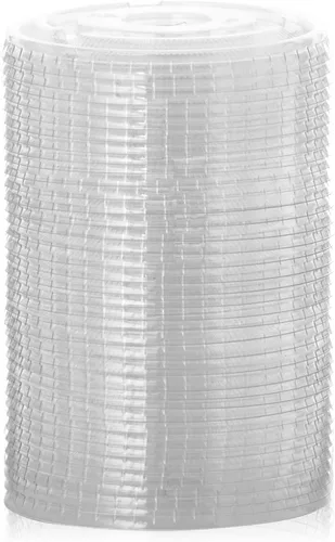 Vista 9 de Turbo Bee 200 juegos de vasos de plástico transparente de 12 onzas con tapas y pajitas, tazas de café helado desechables para llevar con tapas
