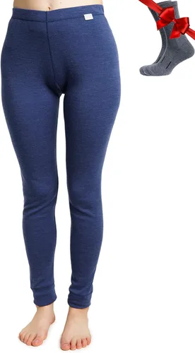 Vista 15 de 100% lana merino capa base mujer pantalones - Leggings térmicos ropa .Negro 250