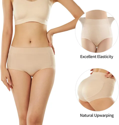 Vista 2 de MEIYATING Bragas para levantar glúteos para mujer, sin costuras, con relleno de látex, realzador de cadera