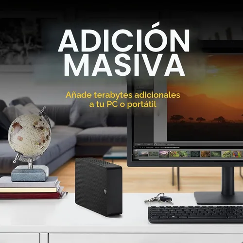 Vista 4 de Seagate Expansion Desktop 10TB, disco duro externo, USB 3.0, servicios de rescate de datos (STKP10000400)